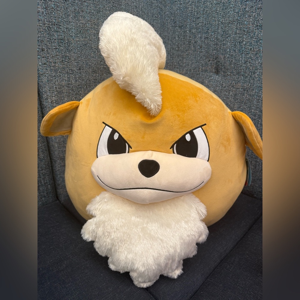 NEW Squishmallows 20” Inch Fire Pokémon Growlithe Orange White Black HUGE RARE